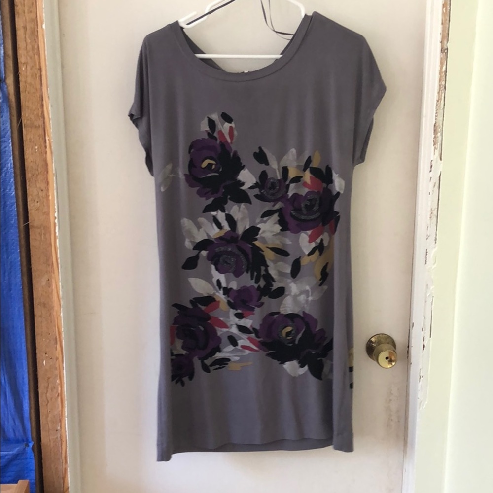 Elle grey tunic short sleeved dress